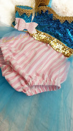 Ringmaster Turquoise and pink hat - AlessandrasLittleBow