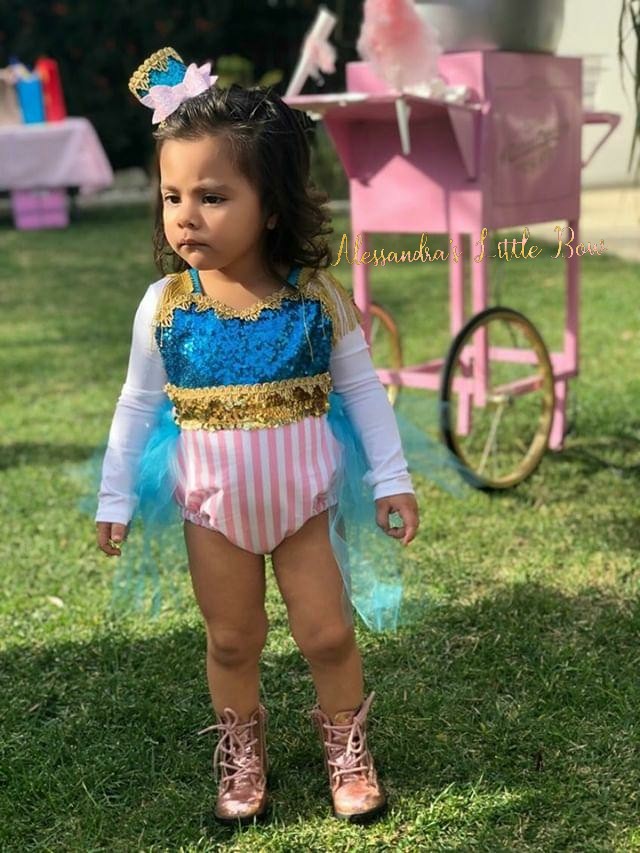 Pink Circus Ring Master Romper - AlessandrasLittleBow