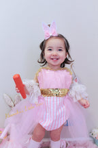 Pink Circus Romper - AlessandrasLittleBow