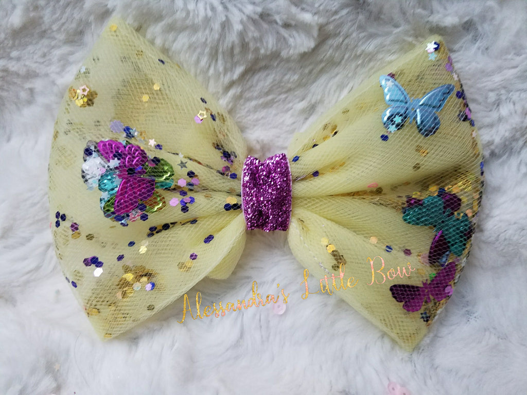 Butterfly Confetti Bow - AlessandrasLittleBow