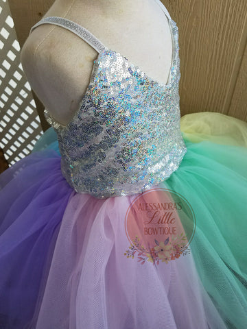 Unicorn Sparkle couture dress - AlessandrasLittleBow