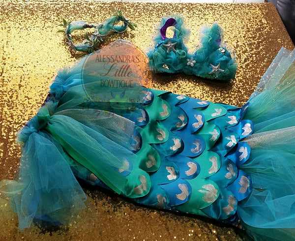 Mermaid Princess Deluxe Outfit - AlessandrasLittleBow
