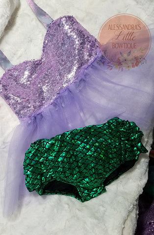 Lavender Sequin Mermaid set - AlessandrasLittleBow