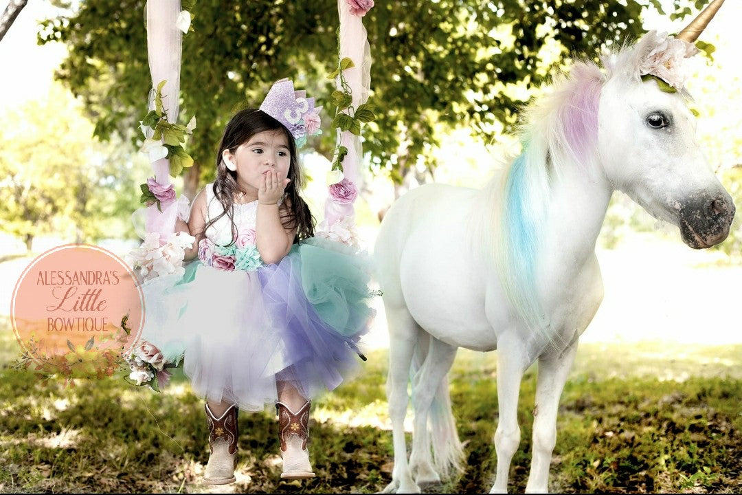 Unicorn Princess couture dress - AlessandrasLittleBow