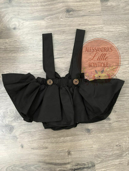 Black Skirted Bloomers with Suspenders - AlessandrasLittleBow
