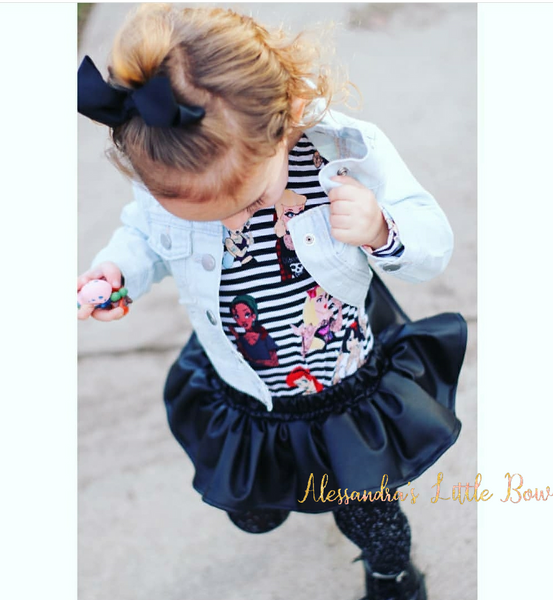 Faux Leather Skirted Bloomers - AlessandrasLittleBow