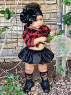 Faux Leather Skirted Bloomers - AlessandrasLittleBow