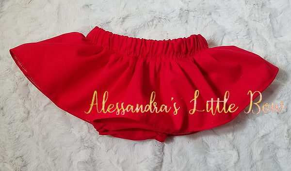 Red skirted Bloomers - AlessandrasLittleBow
