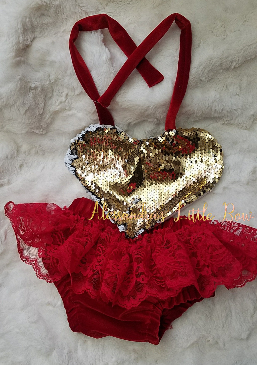 Love Romper in Red - AlessandrasLittleBow