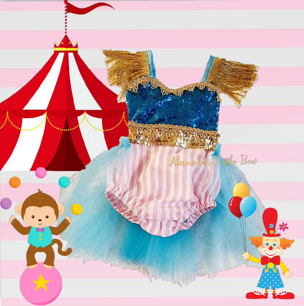 Pink Circus Ring Master Romper - AlessandrasLittleBow