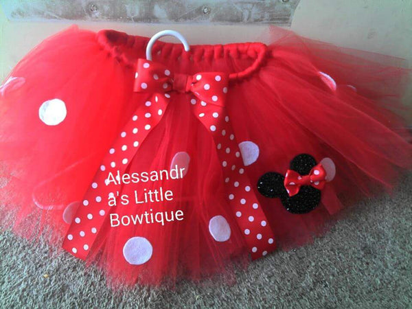 Classic red Minnie mouse birthday tutu skirt - AlessandrasLittleBow