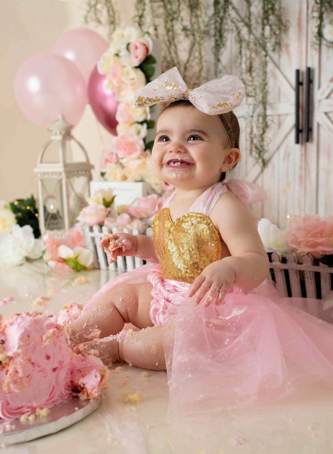Pink and gold Rossete tutu Romper - AlessandrasLittleBow