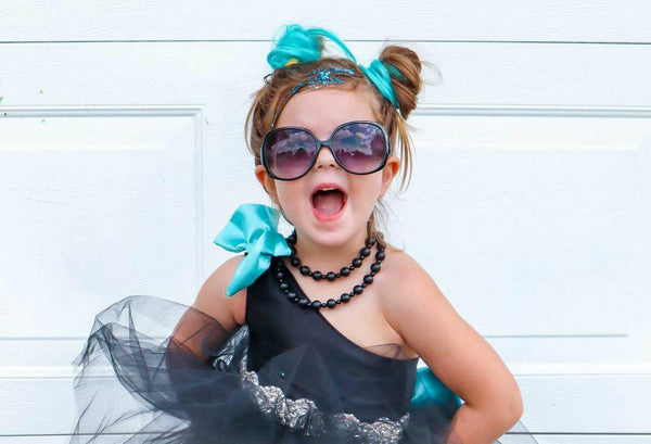 Brielle Couture Dress in Black and Tiffany Blue