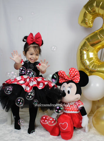 Minnie Mouse Couture Dress in Black and Red