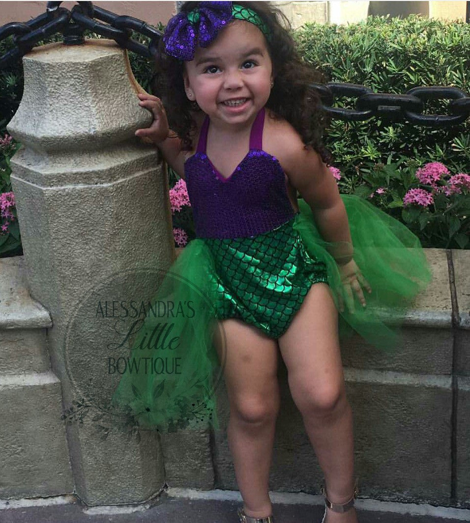 Mermaid sweetheart Romper - AlessandrasLittleBow