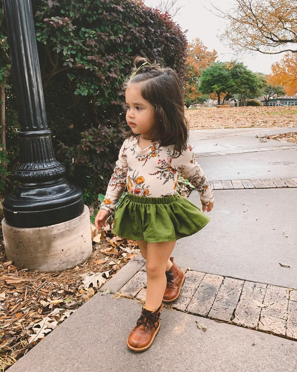 Dark Olive skirted bloomers - AlessandrasLittleBow