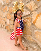 Little Miss America high low romper