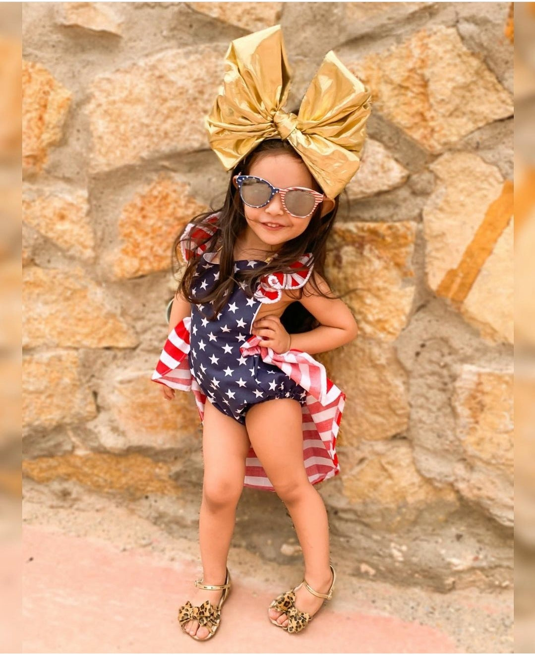 Little Miss America high low romper