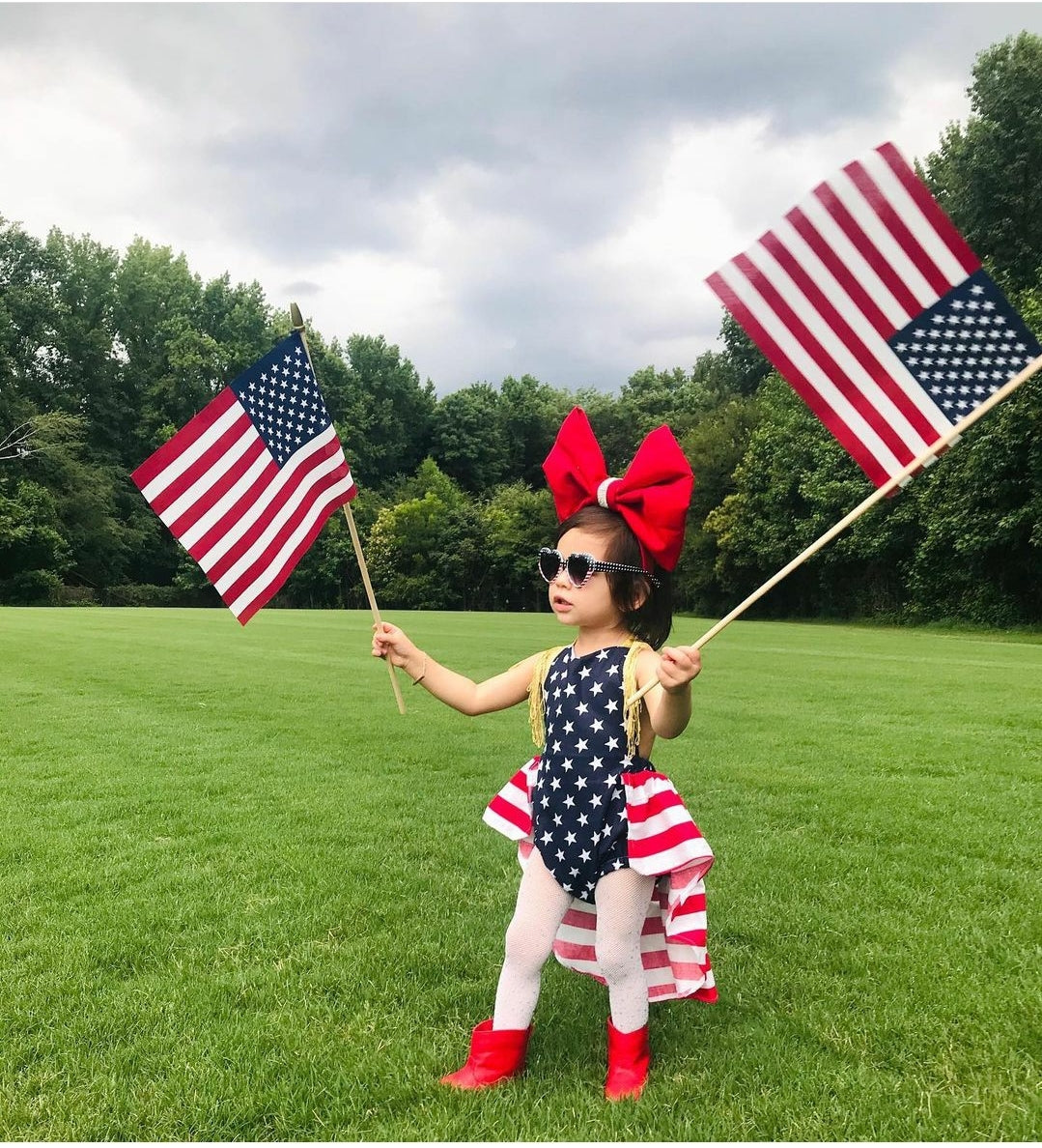 Little Miss America high low romper